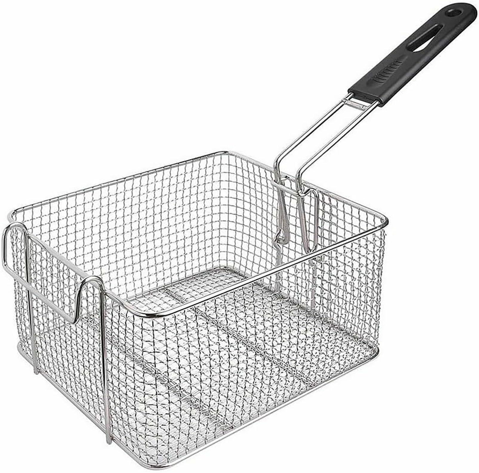 Freidora eléctrica de acero inoxidable con cesta y tapa, freidora de alta resistencia para encimera, ideal para cocina, restaurante