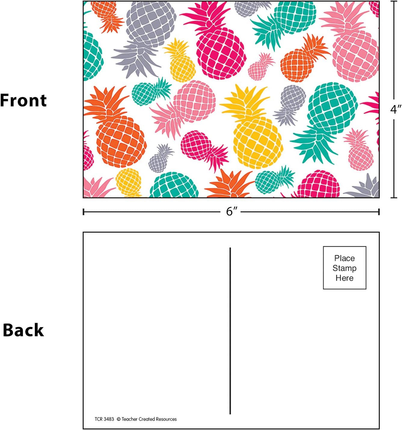 Teacher Created Resources Tropical Punch Pineapples Postcards