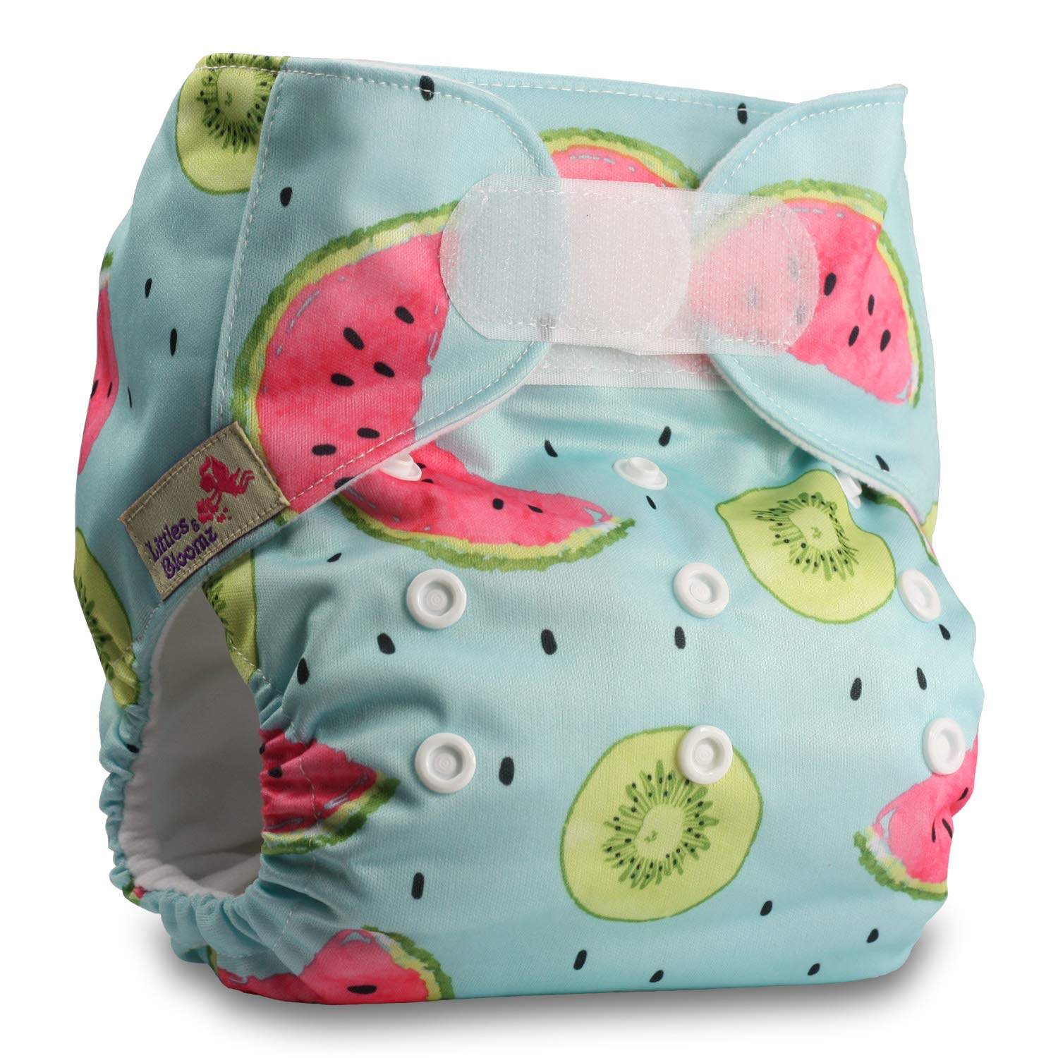 Littles & Bloomz, Reusable Pocket Cloth Nappy, Fastener: Hook-Loop, Set of 1, Pattern 60, with 2 Microfibre Inserts