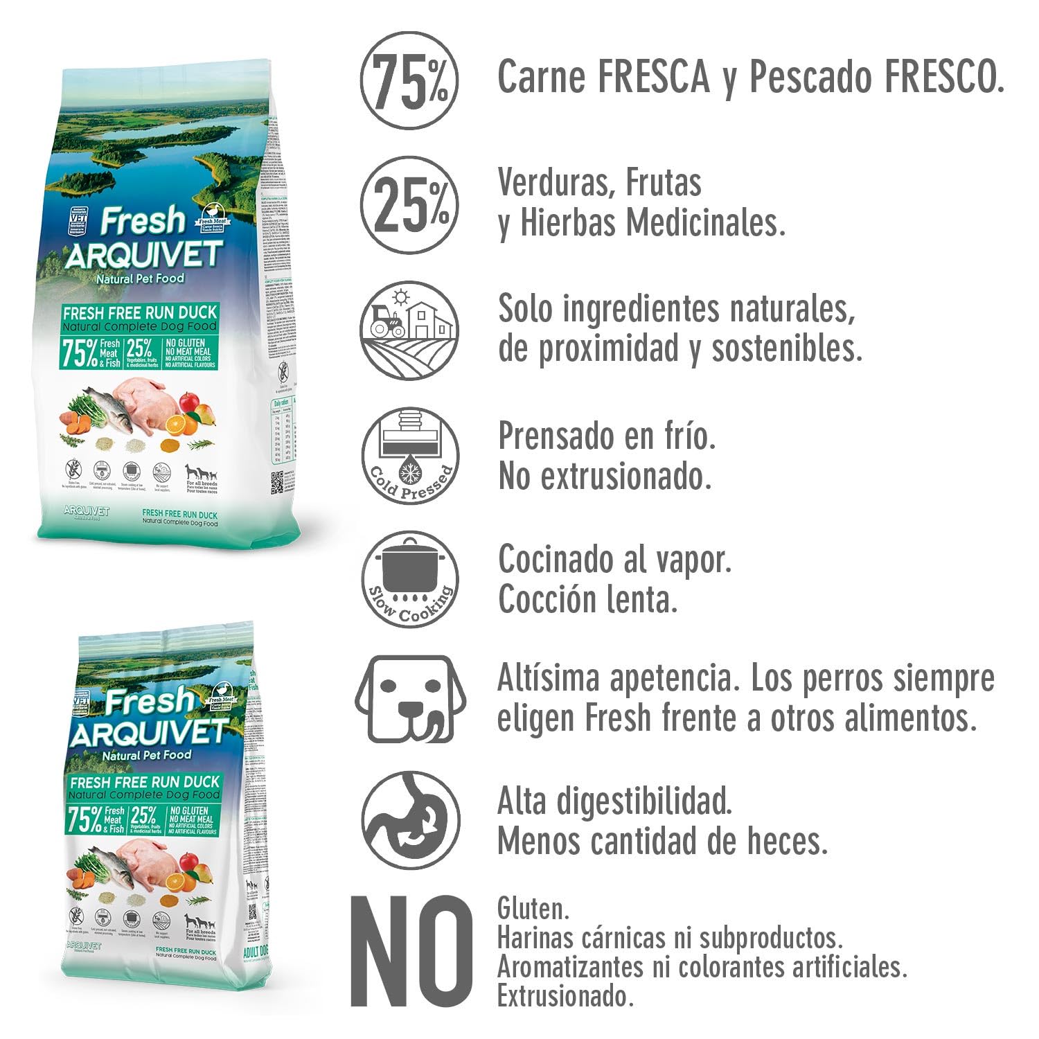 Arquivet Fresh Free Run Duck 10 Kg Cibo umido per anatre in esecuzione libera