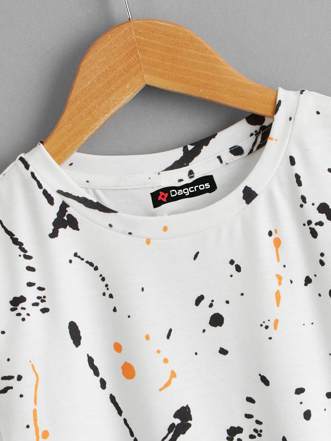 Dagcros Camiseta de algodón estampada de media manga para niño