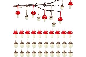 Mushroom Ornaments Christmas Tree - 30-Piece Christmas Felt Acorn Ornaments