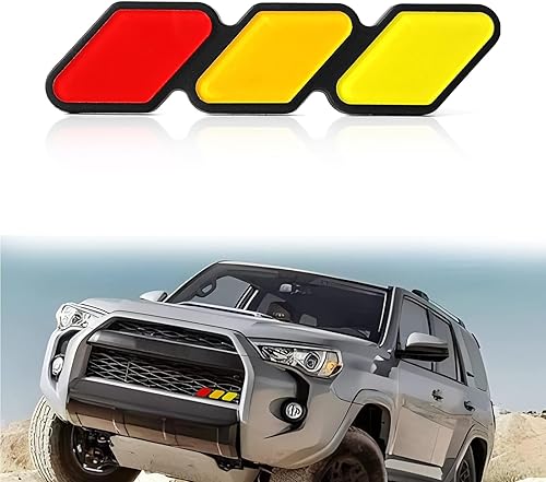 Miniatura 8 de Emblema de rejilla tricolor, duradero, ajuste universal, accesorios de automóvil compatibles con Tacoma 4Runner Tundra Sequoia Rav4 Highlander