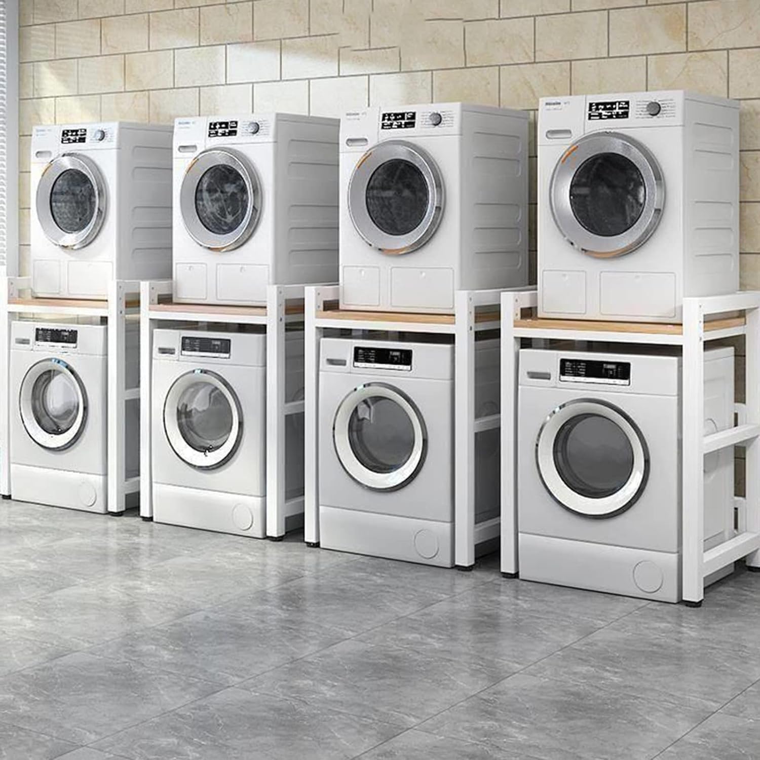 Verstellbares Stapelset für Frontlader-Waschmaschine und Trockner, 400 kg Kapazität, Regal über Waschmaschine