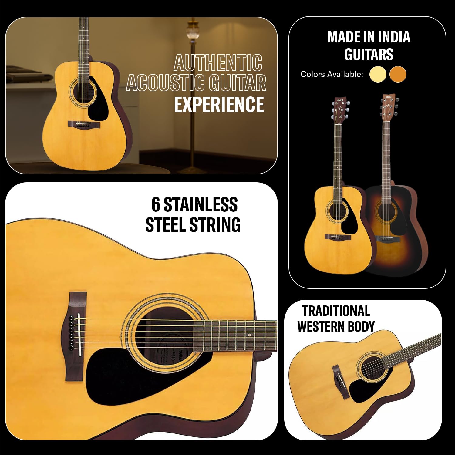 Yamaha F310 Acoustic Guitar - Tobacco Brown -7