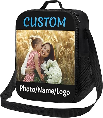 Bolsa de almuerzo personalizable personalizable con tu nombre o imagen, bolsa de almuerzo térmica con aislamiento personalizado, bolsa de picnic