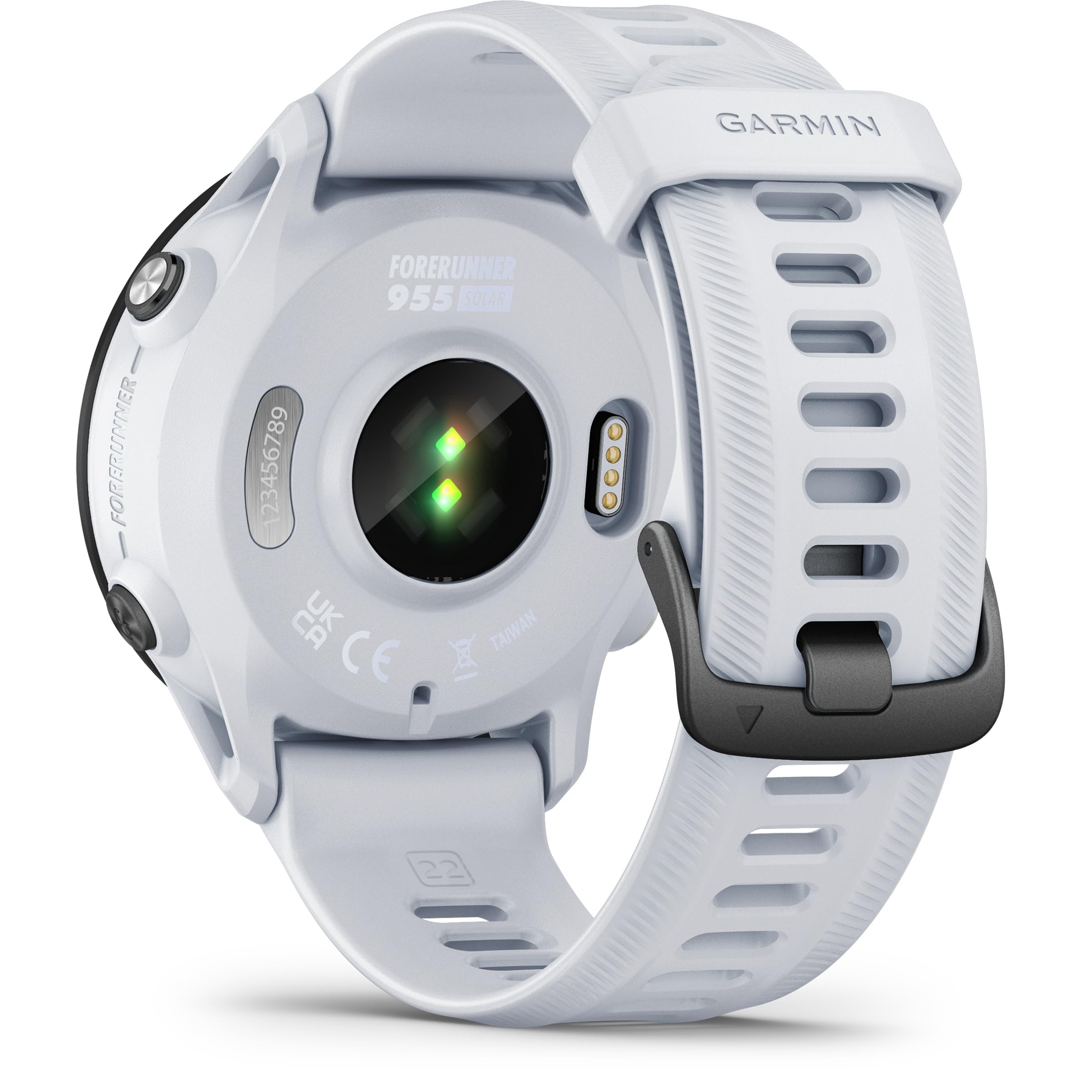 Garmin Unisex Forerunner 955 Solar GPS-Uhr, Weiss-Schwarz, OneSize
