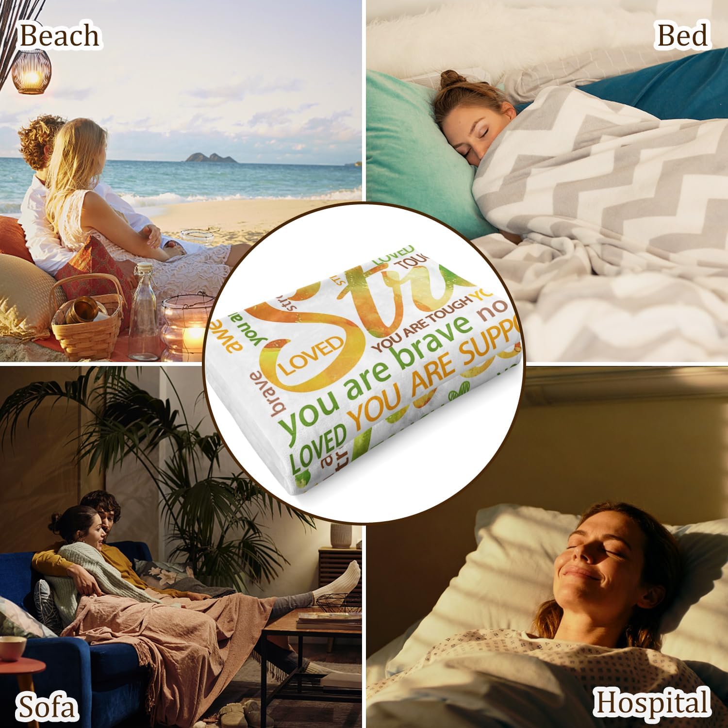 Super Soft Hug Blankets for Women – Get Well Soon & Cancer Care Gift, Post Surgery Recovery Throw for Friend Sister, Thinking of You, Breast Cancer, Sympathy, After Surgery Gifts (50" x 60") - Image 5