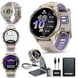 Garmin Forerunner 970 GPS Running Smartwatch, French Gray | Premium Training & Recovery, Sleep Coach, Heart Rate, Download Music, Up to 15 Day Battery | Signature Series Power Bundle