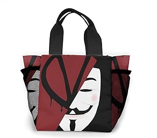 売れ行きがよい Vフォー・ヴェンデッタ (6)多機能 グポータブル ランチバッグ 弁当バッグ ピクニック収納トート お買い物バッグ トートバッグ お弁当袋 お弁当入れ 保温 保冷バッグ ショッピングバッグ 通勤 並行輸入品