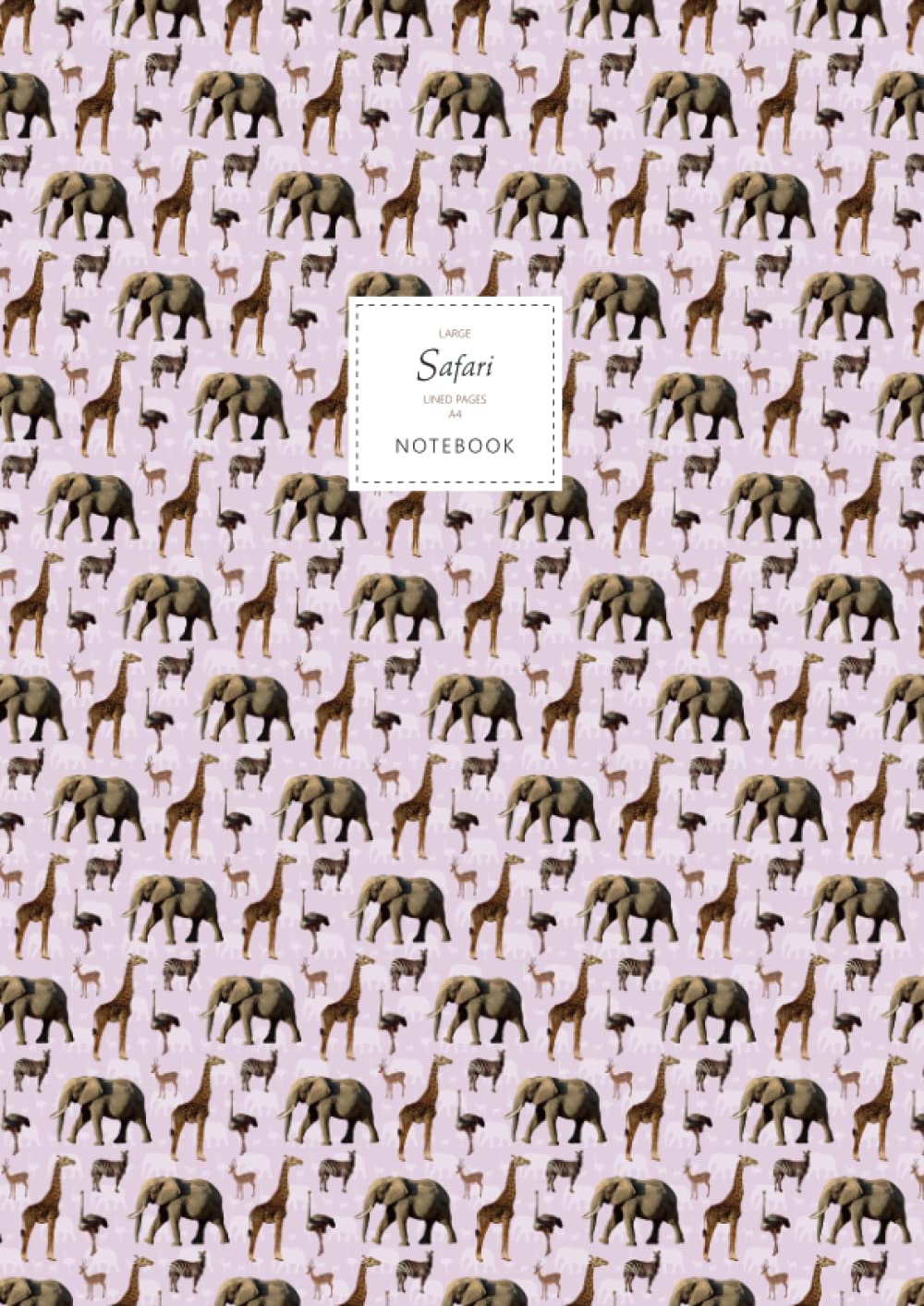Safari Notebook - Lined Pages - A4 - Premium: (Violet Edition) Fun Animal Notebook 192 lined pages (A4 / 8.27x11.69 inches / 21x29.7cm)
