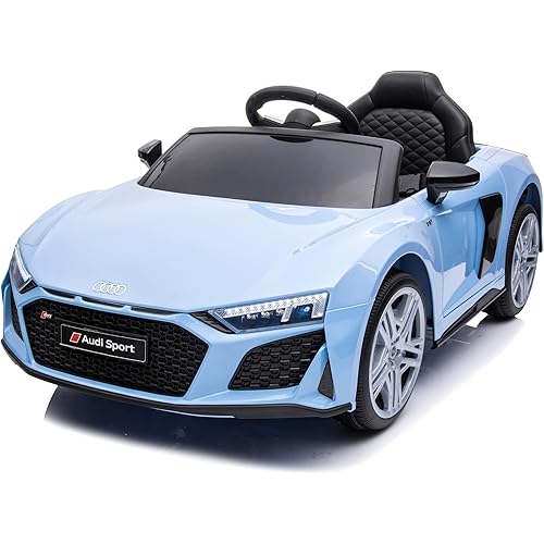Sopbost Kids 12V Ride On Toy Cars Licensed Audi 2021 R8 Electric Car for Toddlers to Ride, Horn, Music Player, Kemora Gray