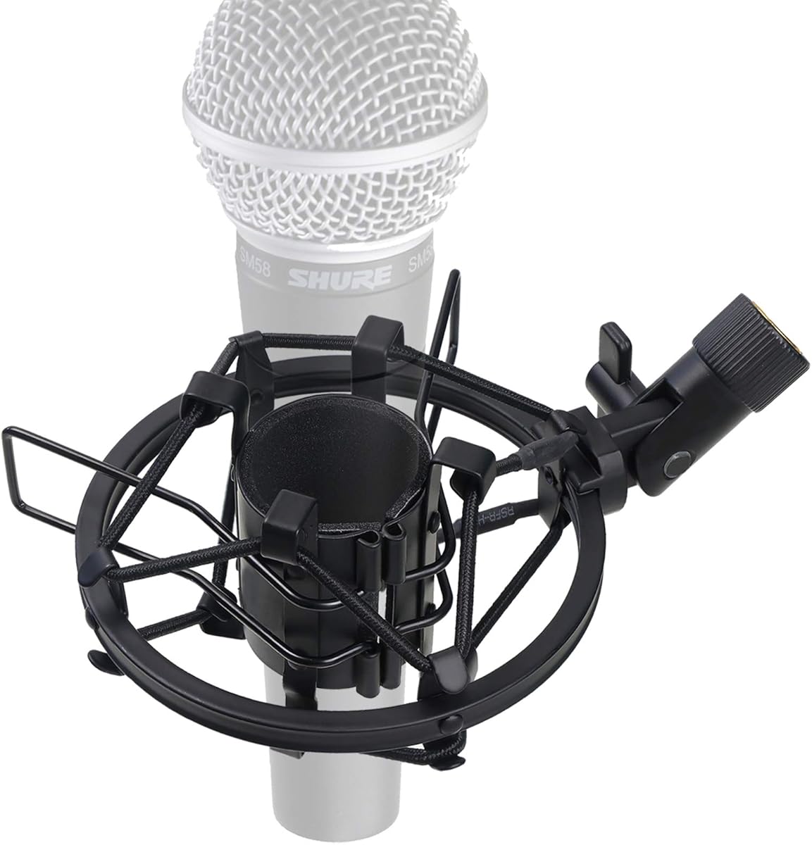 SUNMON SM58 Microphone Shock Mount Holder for Reduces Vibration and Noise, Suitable for Shure SM58-LC, SM58-CN Cardioid Dynamic Vocal Mic