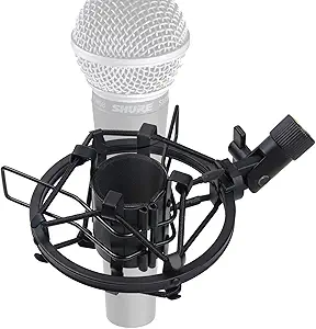 SUNMON SM58 Microphone Shock Mount Holder for Reduces Vibration and Noise, Suitable for Shure SM58-LC, SM58-CN Cardioid Dynamic Vocal Mic