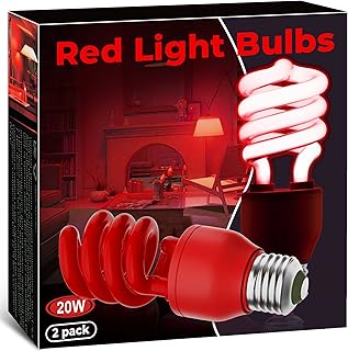 Briignite Red Light Bulb, 20W Red Light Bulbs for Sleep,CFL Light Bulbs,Spiral Light Bulbs,Red Light Bulbs Indoor,Red Night Light Bulb,Red Lightbulb,Red Lights for Bedroom Party,E26 Medium Base,2Pack