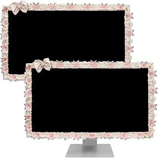 2 Pcs 23''-26'' Cute Computer Monitor Cover with Bow Tie