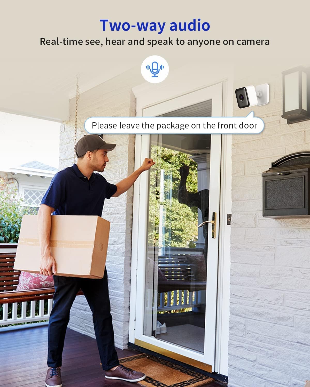 Indoor Security Cam 1080P HD Wi-Fi Smart Home Camera with Night Vision, 2-Way Audio, Motion Detection, Compatible with Alexa & Google Home Hub, Baby/Pet/Elderly