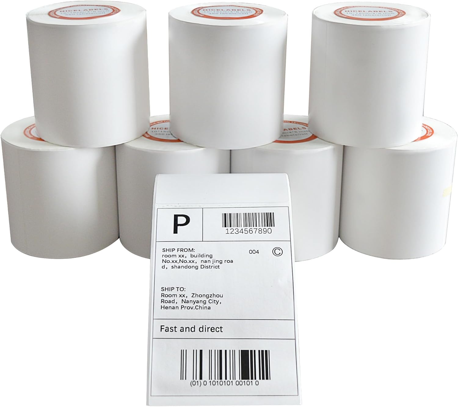 4"x6" Thermal Shipping Labels 8 Rolls (2800), 4x6 Labels Compatible with ADENS, Rollo, and Most Thermal Printers. Oil-Resistant and Waterproof White Shipping Labels