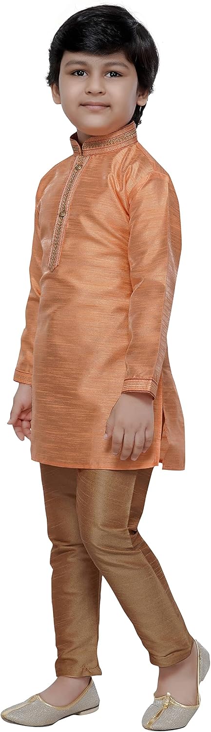 Tathastu Boys Festive Art Silk Kurta Pajama Set
