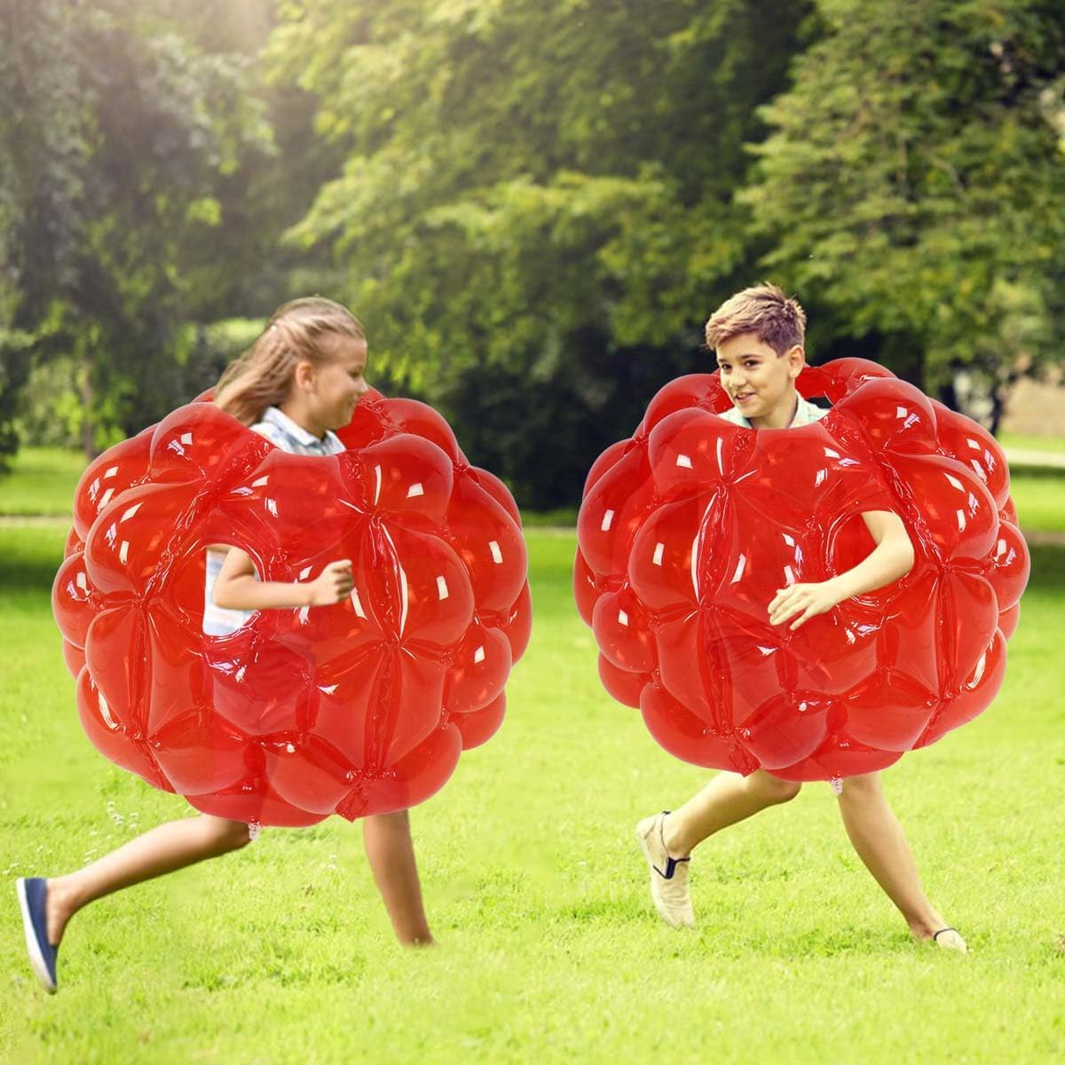 2 PC Sumo Balls for Kids, Bumper Hoper Ball for Kid, Kids Sumo Balls, Sumo Bubble Ball for Child Outdoor Team Gaming Play for 3+ Ages.60 cm,red+red.