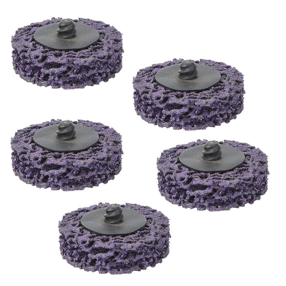 Ściernica, 5 szt. 5 cm 50 mm Poly Strip Disc Roll Lock ściernica do usuwania rdzy dostępna w kolorze wielokolorowym, fioletowym, czarnym, polerowanym dyskiem (5 cm, fioletowy)