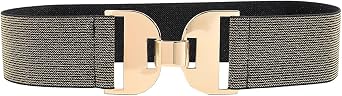 Womens Fashion Belt Stretch Braided Belt Metal Holeless Buckle Casual Spring Raffia Belt For Dress