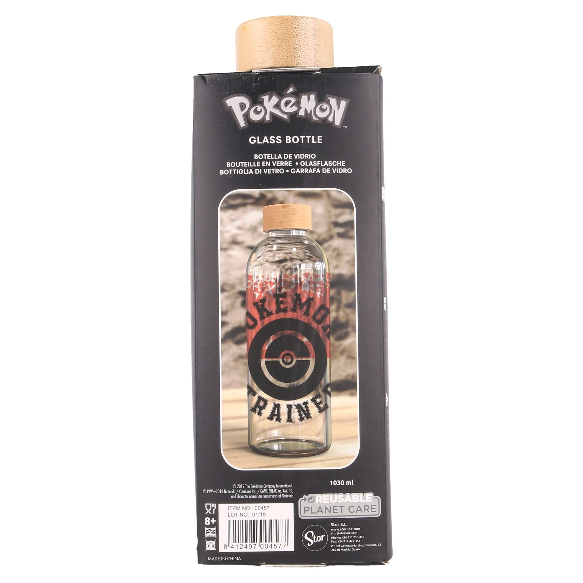 Stor Large Glass Bottle - Pokemon Distor