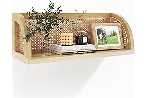 Mesmerizing 16-Inch Natural Rattan Hanging Shelves: A Wall-Mounted Haven for Home Décor
