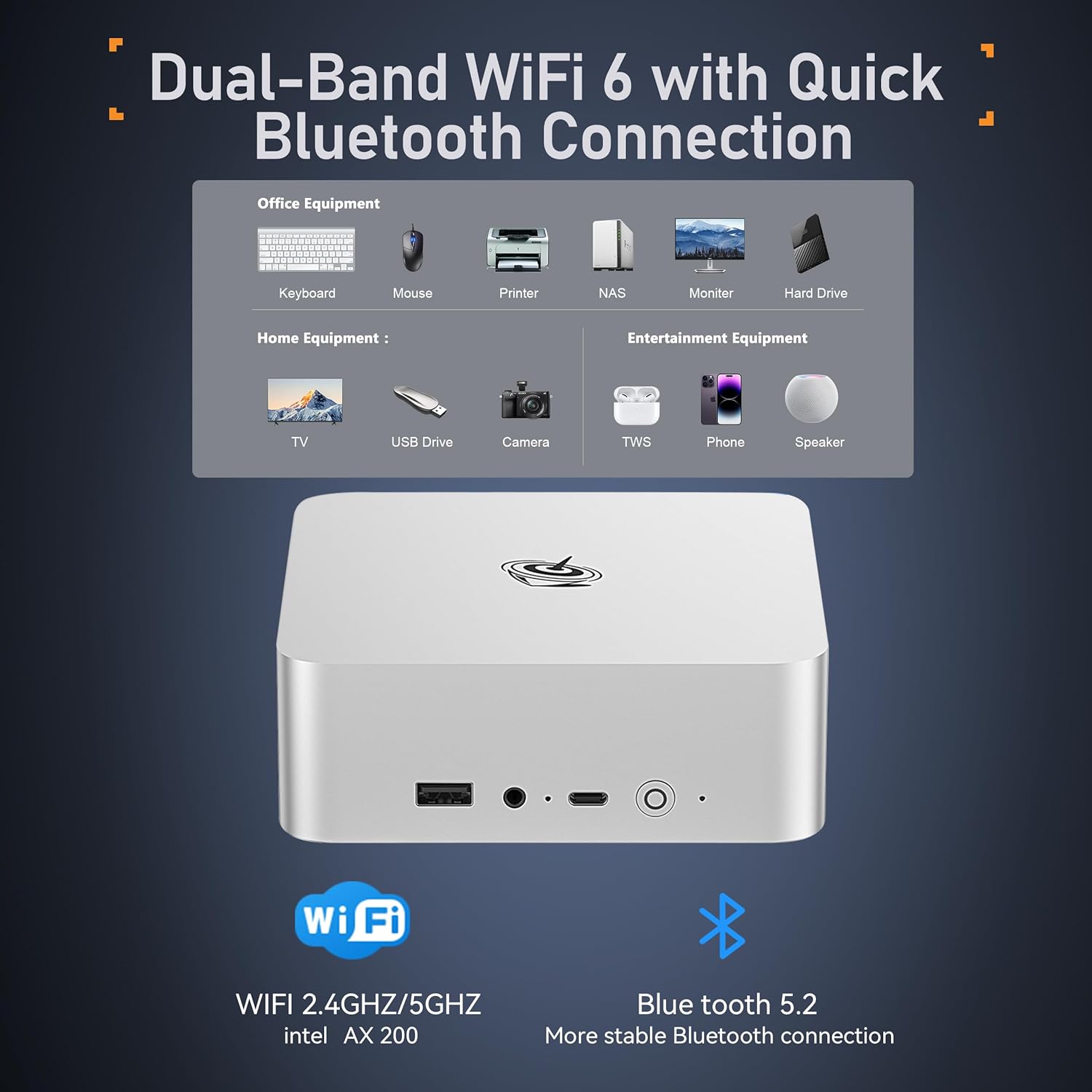 Beelink EQi13 Pro Mini PC, Intel Core i5 13500H(Max 4.7GHz, 12C/16T), 32GB DDR4 RAM 1TB PCle4.0 SSD Mini Computers, Dual 1000M LAN, Dual HDMI 4K Display, Built-in 85W PSU Micro PC