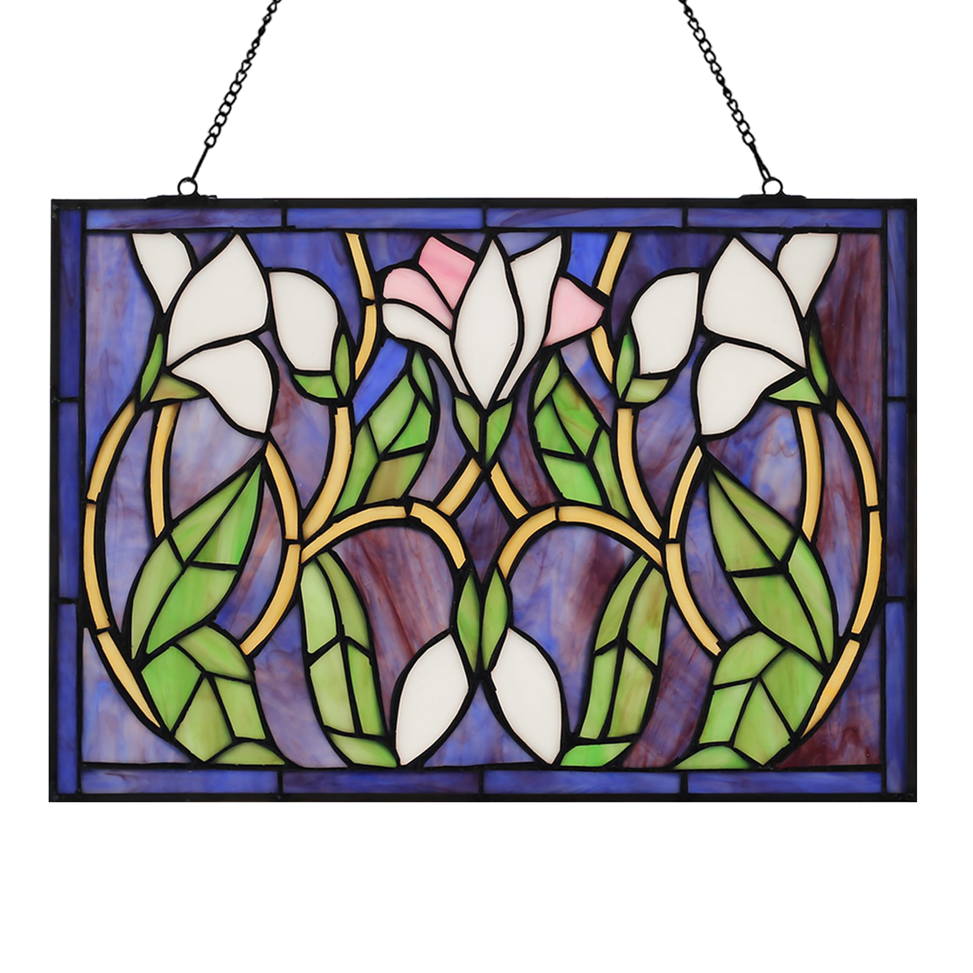 Amazon.com: Rectangular Stained Glass Window Hanging Tiffany Style