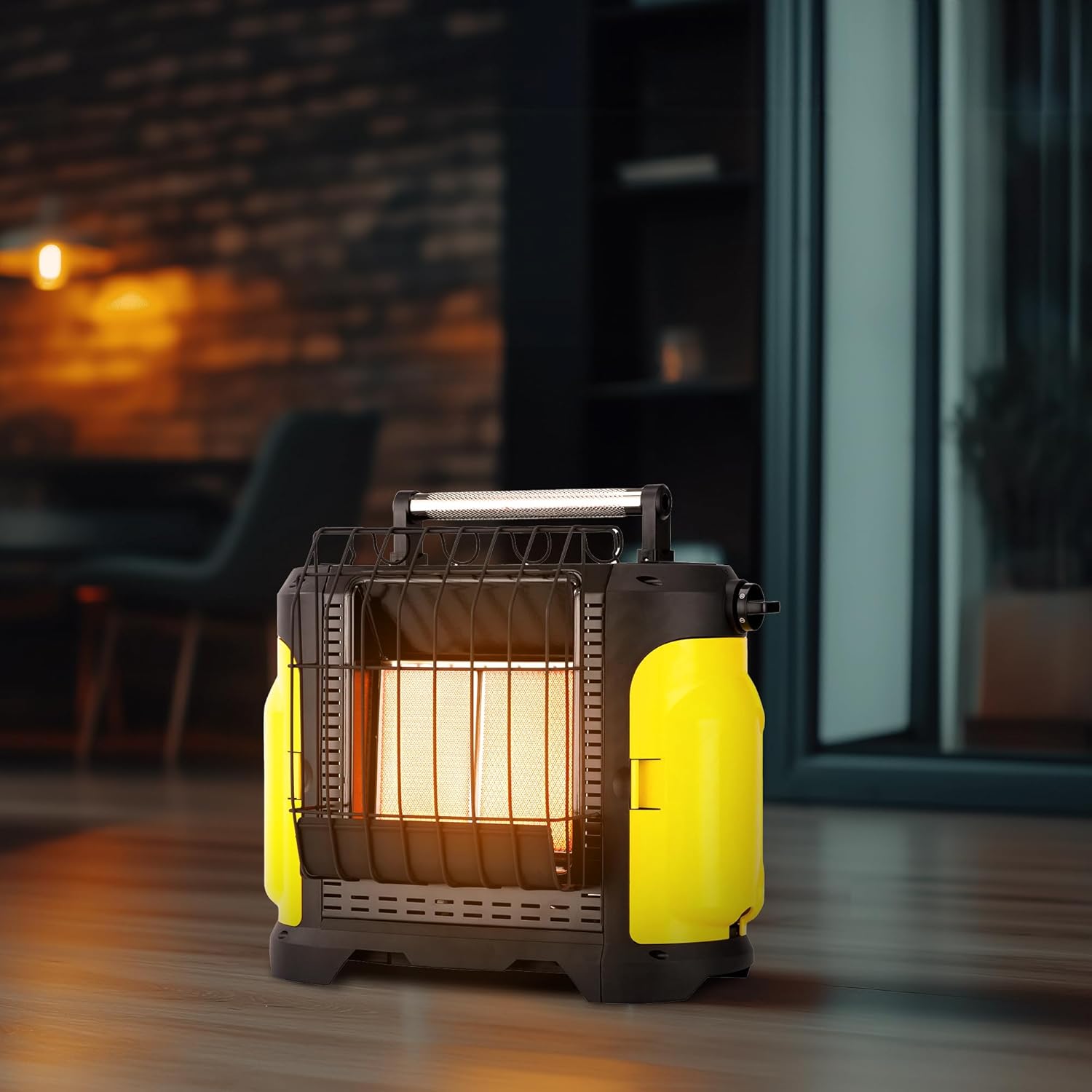 review 5,500-18,000 BTU Indoor-Safe Portable Propane Radiant Heater, Compact Heater for Job Sites & Recreation, Easy Carry Handle, Heats Up to 450 Sq Ft