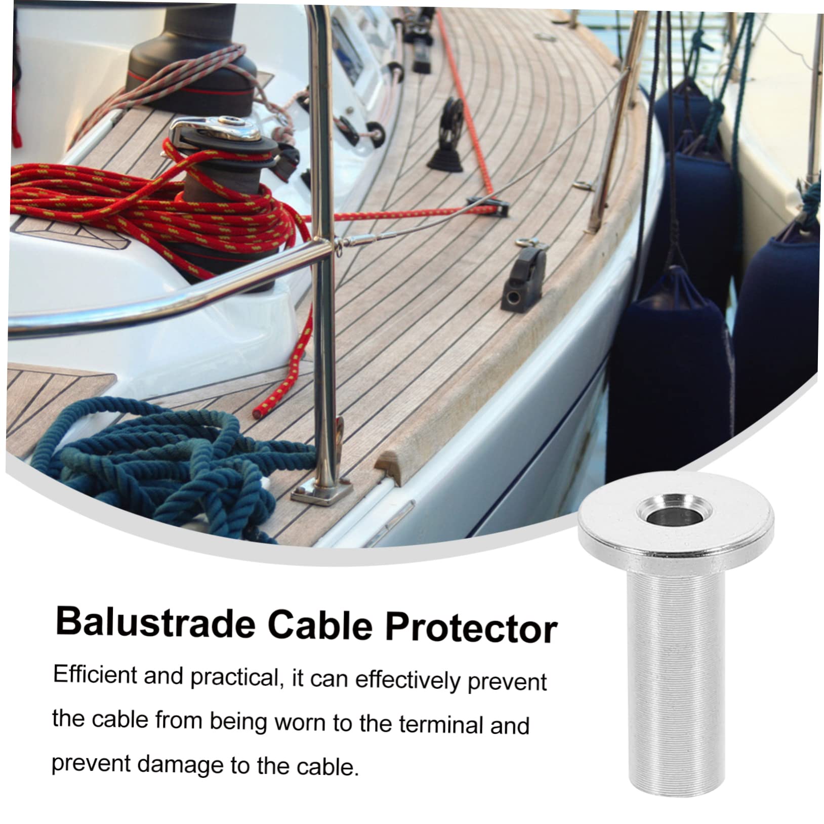 Mikikit 2sets Cable Protector Sleeve DIY Balustrade Wire Lock Cable Stainless Steel Railing Tools 10pcs*2