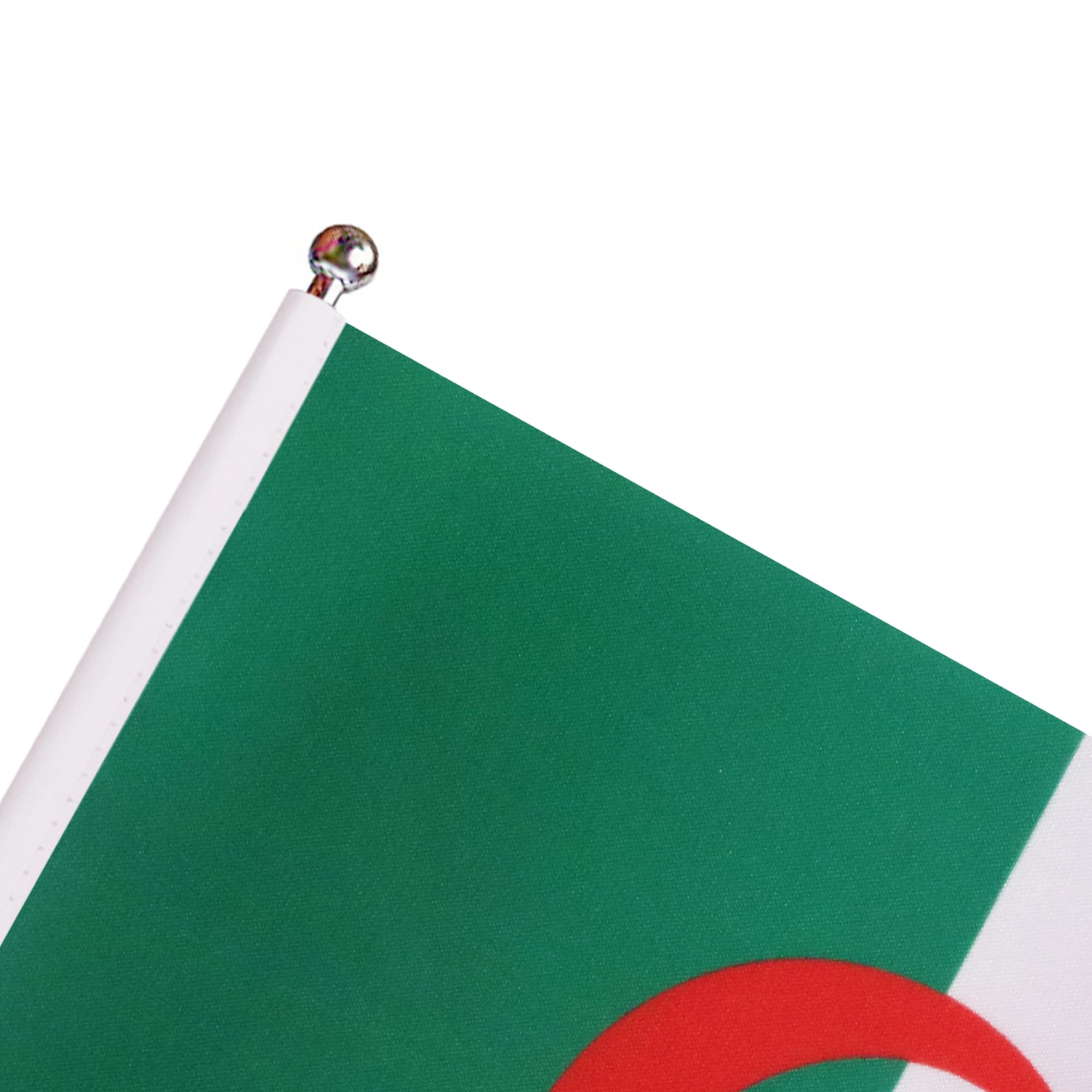 AZ FLAG Drapeau De Table Algérie Prestige 22x15 cm Satin Hampe 30cm Socle Métal