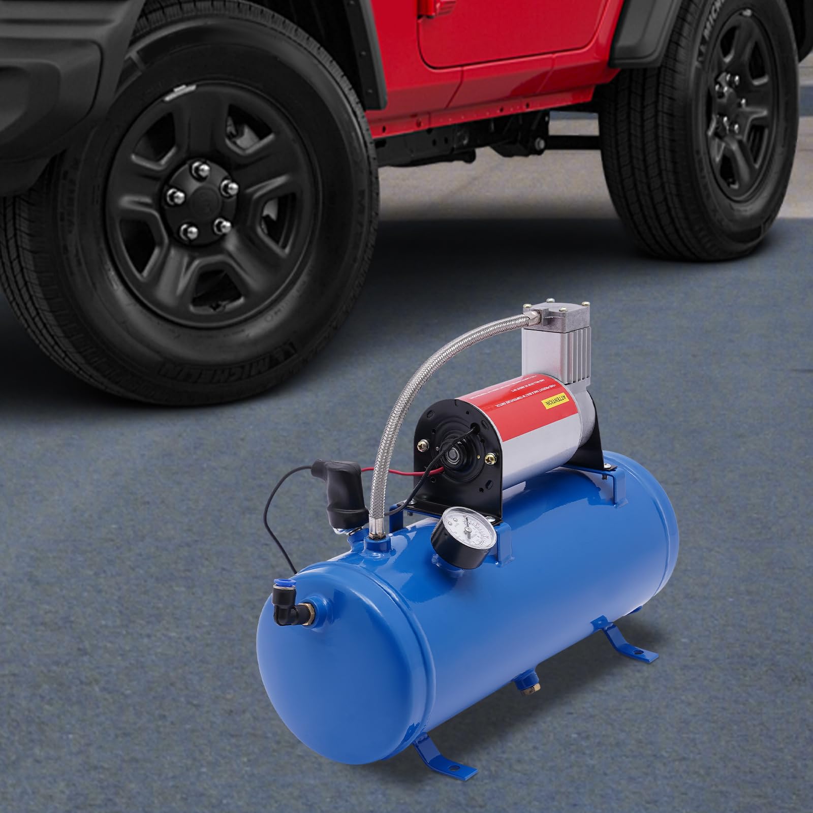 Compresor de aire para coche, 12 V, compresor de aire, bomba de llenado rápido, ahorra espacio, material duradero, se puede utilizar para neumáticos de coche, motor de coche, bicicleta, bolas