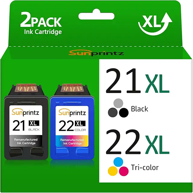 Cartuccia 21 HP: 21XL 22XL Nero e Colore Compatibile per Deskjet, Officejet