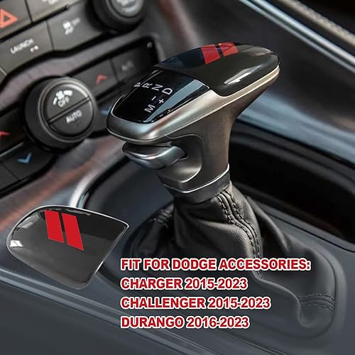 Miniatura 7 de Pomo de palanca de cambios de plástico ABS para decoración interior, protector de palanca de cambios, compatible con accesorios Dodge Charger