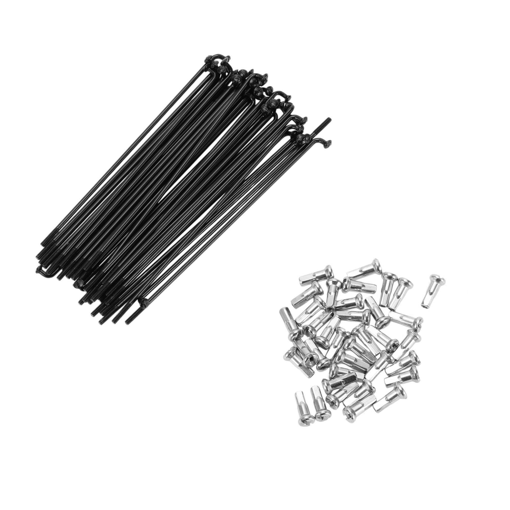 A ABSOPRO Bike Bicycle Spokes 14G 100MM Mountain Bike Spokes Steel Black 36Pcs
