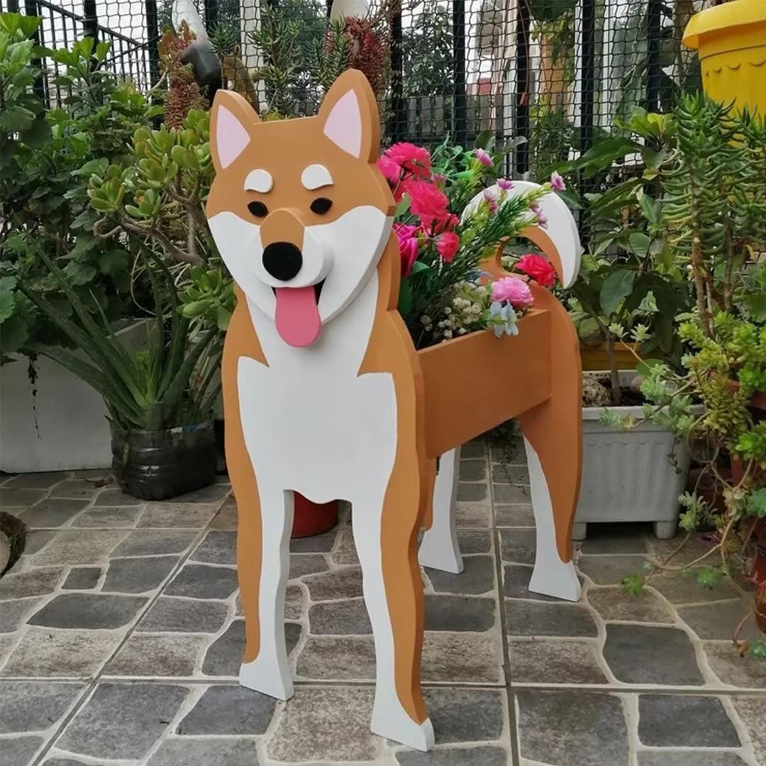 EIMOPE Dog Planter Pot, Animal Shaped Flower Planter Plant Pots, Cartoon Pet Dog Planter Flower Pot, Plant Pots Container Holder for Outdoor Indoor Garden Flower Cactus Air Plants — image 1