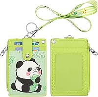 Vista 15 de HASFINE Portatarjetas de identificación con bonito diseño de personaje de ángel, cartera de piel sintética para tarjetas de identificación, 5