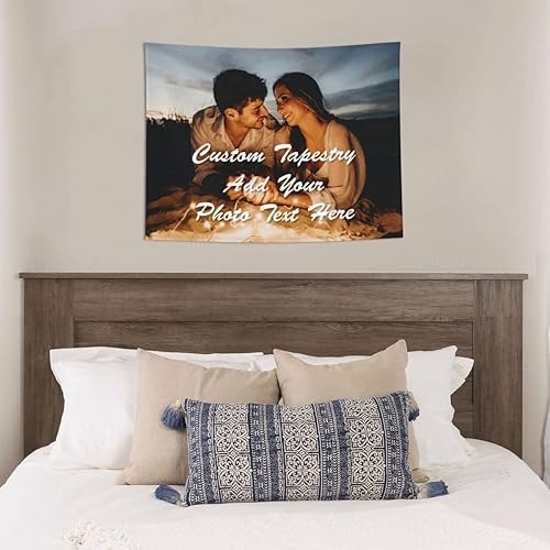Miniatura 2 de Tapiz personalizado con fotos, texto, telón de fondo personalizado, tapiz personalizado para familiares y amigos, mascotas, Navidad, Halloween,
