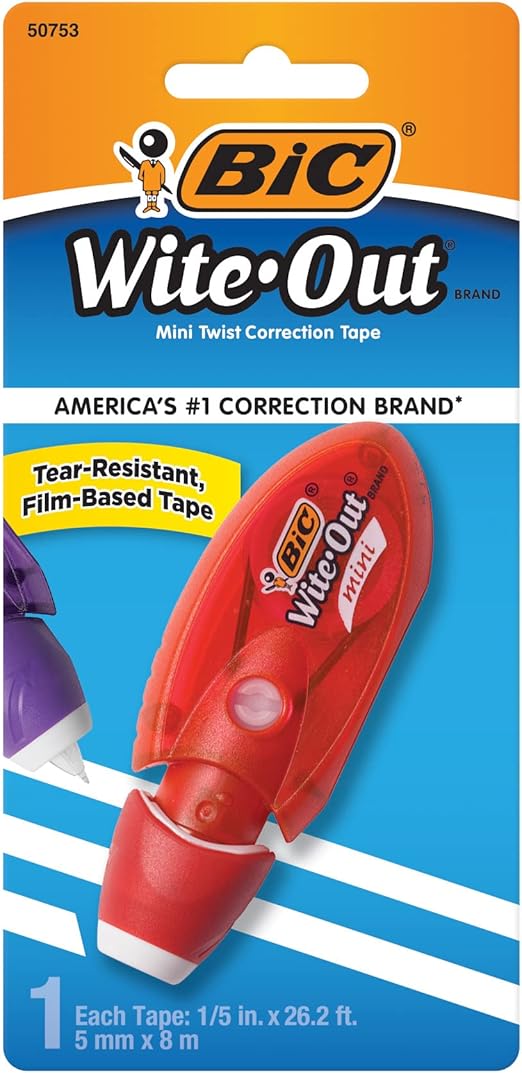 BIC Wite-Out Brand Mini Twist Correction Tape, White, 1-Count