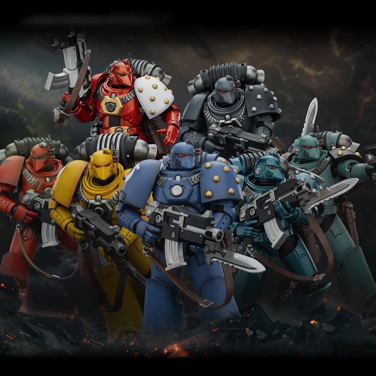 JOYTOY Warhammer The Horus Heresy 1/18 Action Figure 15+, 7PCS MKVI Tactical Legionary 4.80" Collection Model Birthday Gift