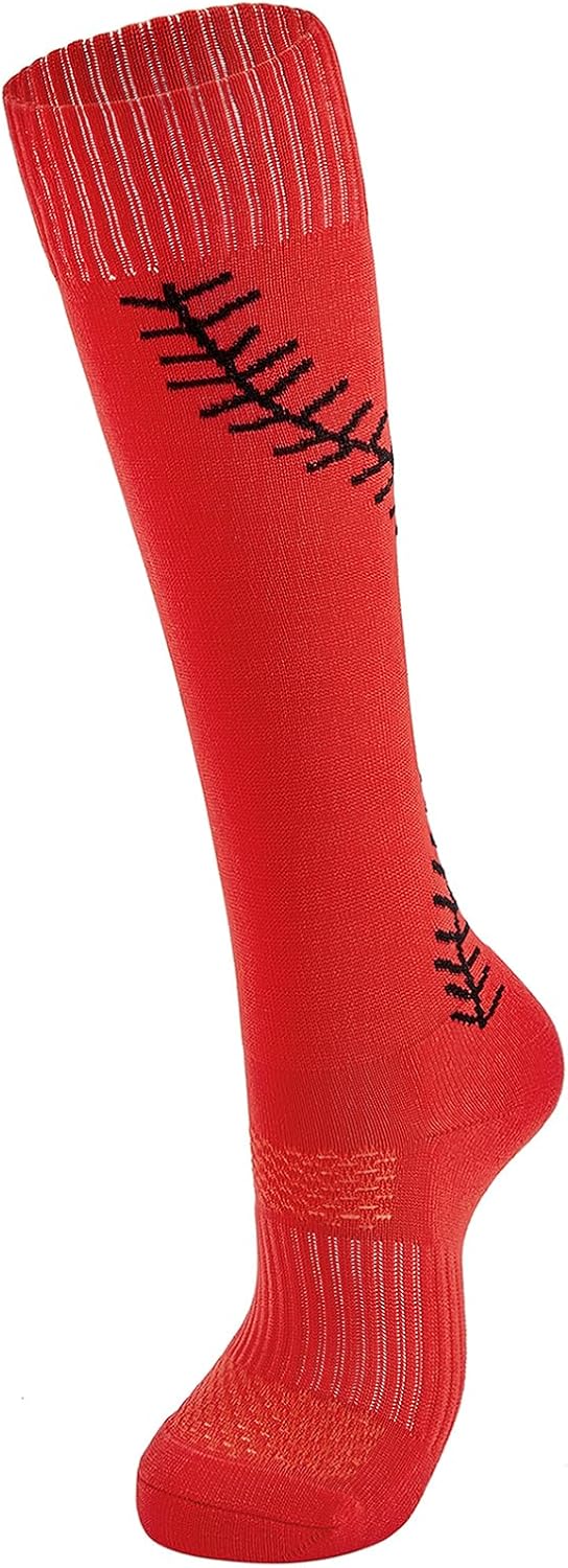 American Trends Softball Socks with Stitches - for Women or Youth Girls - Knee High Athletic Baseball Softball Football Socks - Image 3
