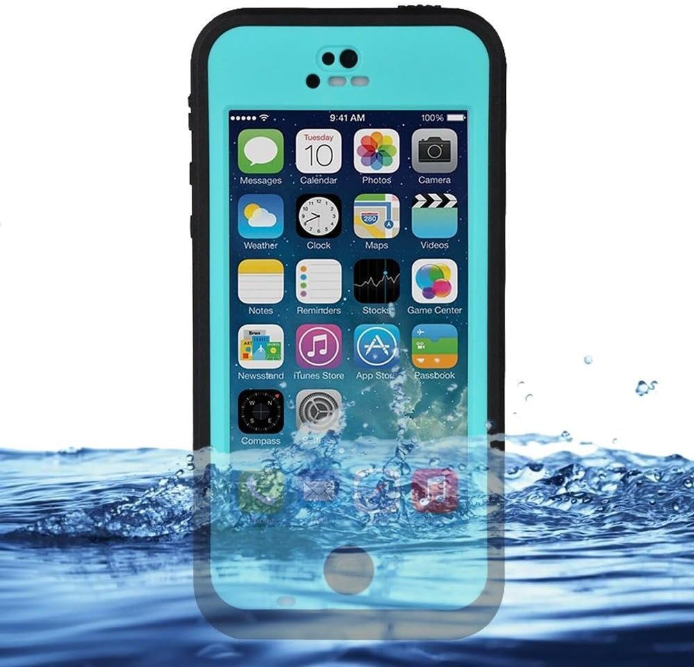 iPhone 5c Case Cover Waterproof Dirtproof Snowproof Shockproof Skin Phone Shell with Rugged Protection (Black / Blue)