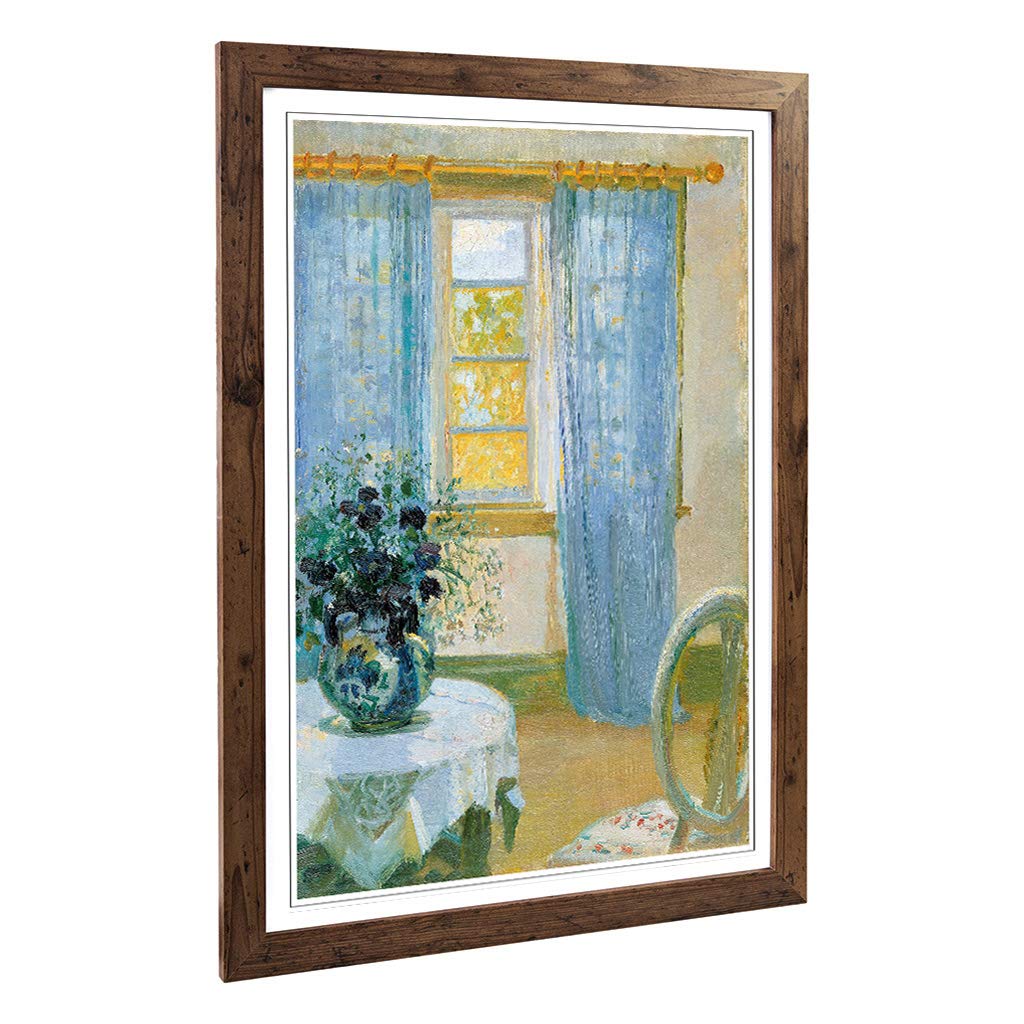 Big Box Art Framed Print of Anna Ancher Interior with Clemantis Design | Wall Art Picture | Home Decor for Kitchen, Living Room, Bedroom, Hallway, Walnut, A2 / 24.5x18 Inch / 62x45cm