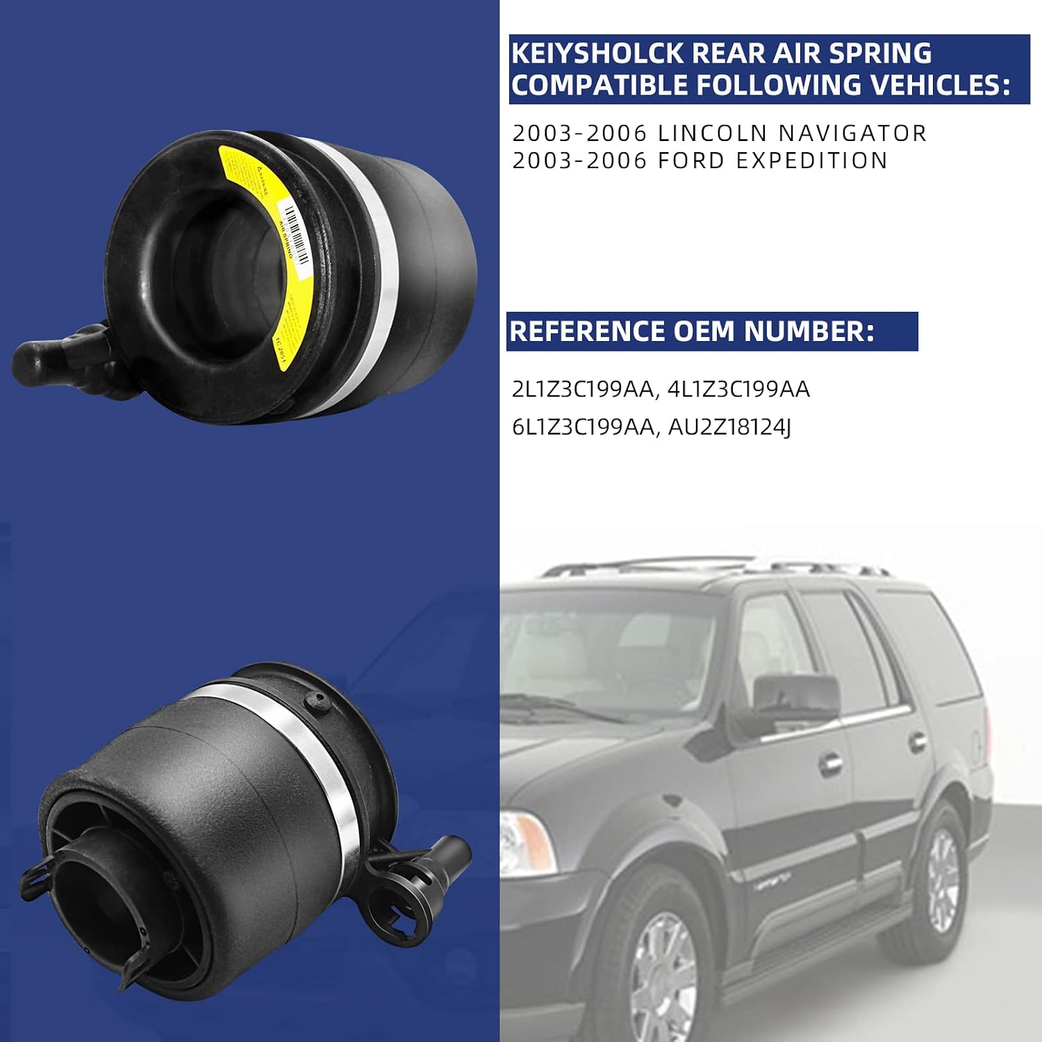 Front Air Suspension Springs, Compatible with Lincoln Navigator/Ford Expedition 2003 2004 2005 2006, 2L1Z3C199AA 4L1Z3C199AA 6L1Z3C199AA AU2Z18124J