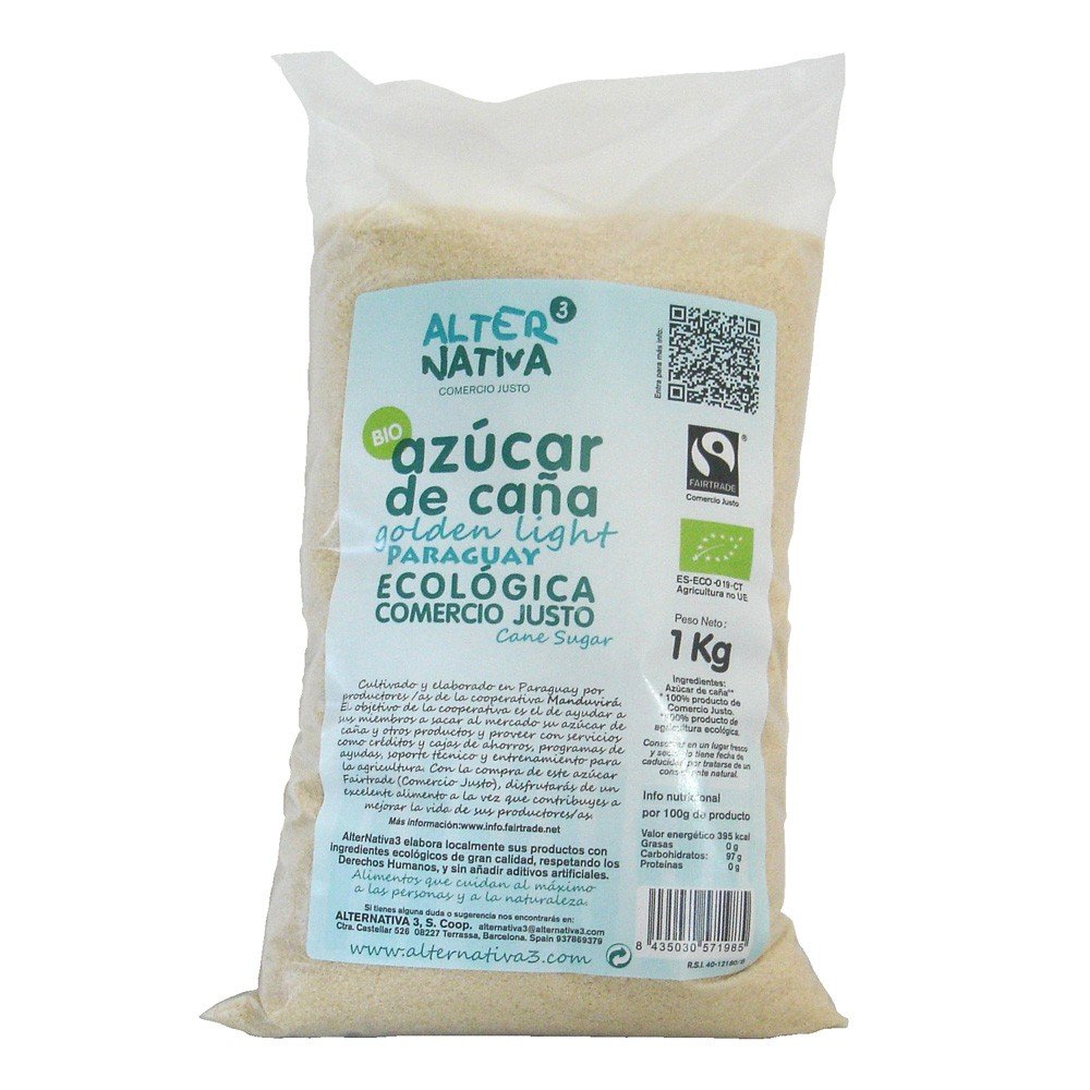 Weißer Rohrzucker, Golden Light aus Paraguay, Bio & Fairtrade, 1 Kg Packung