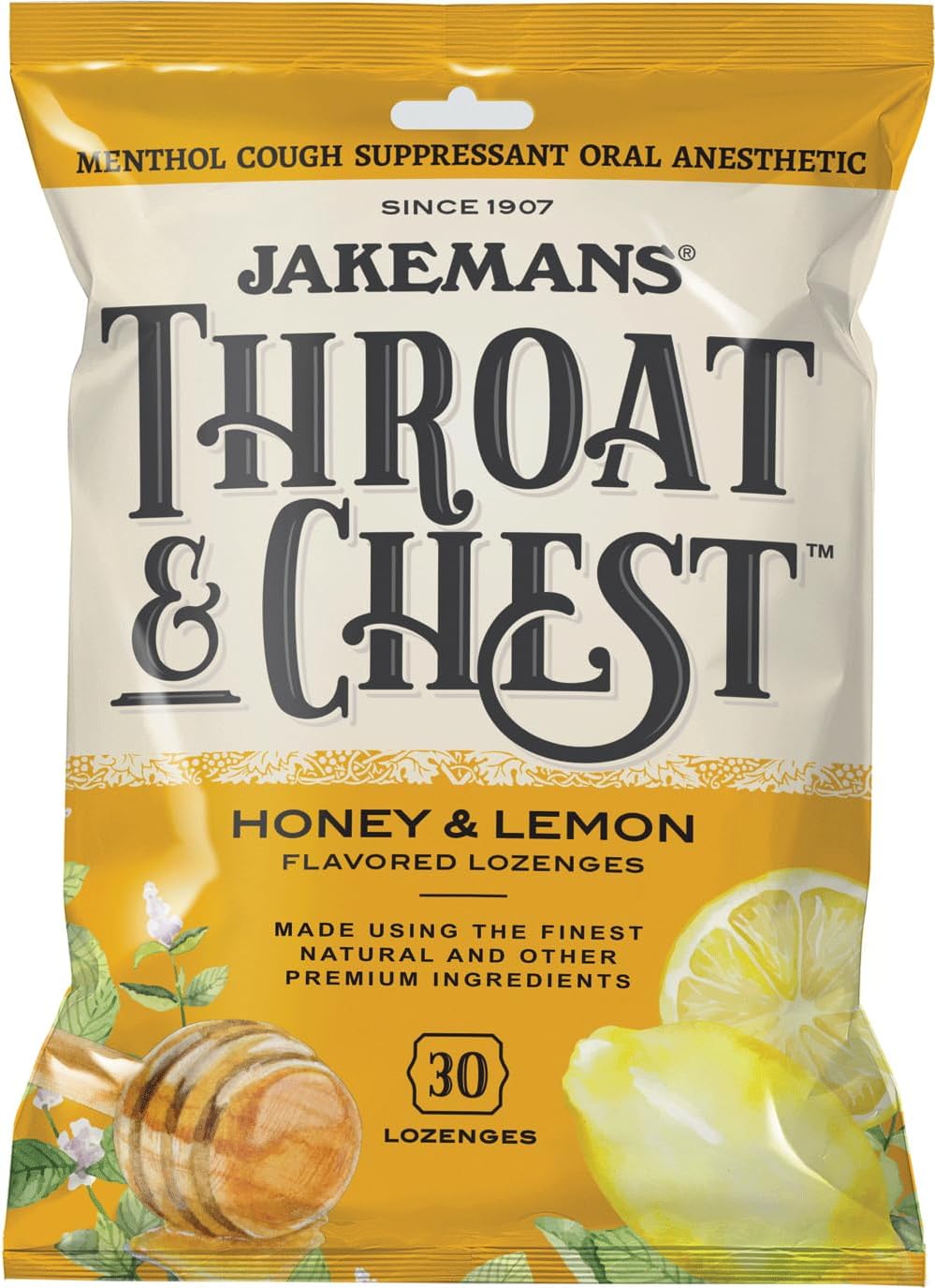 Jakemans Honey & Lemon With Soothing Menthol Candy, 100g