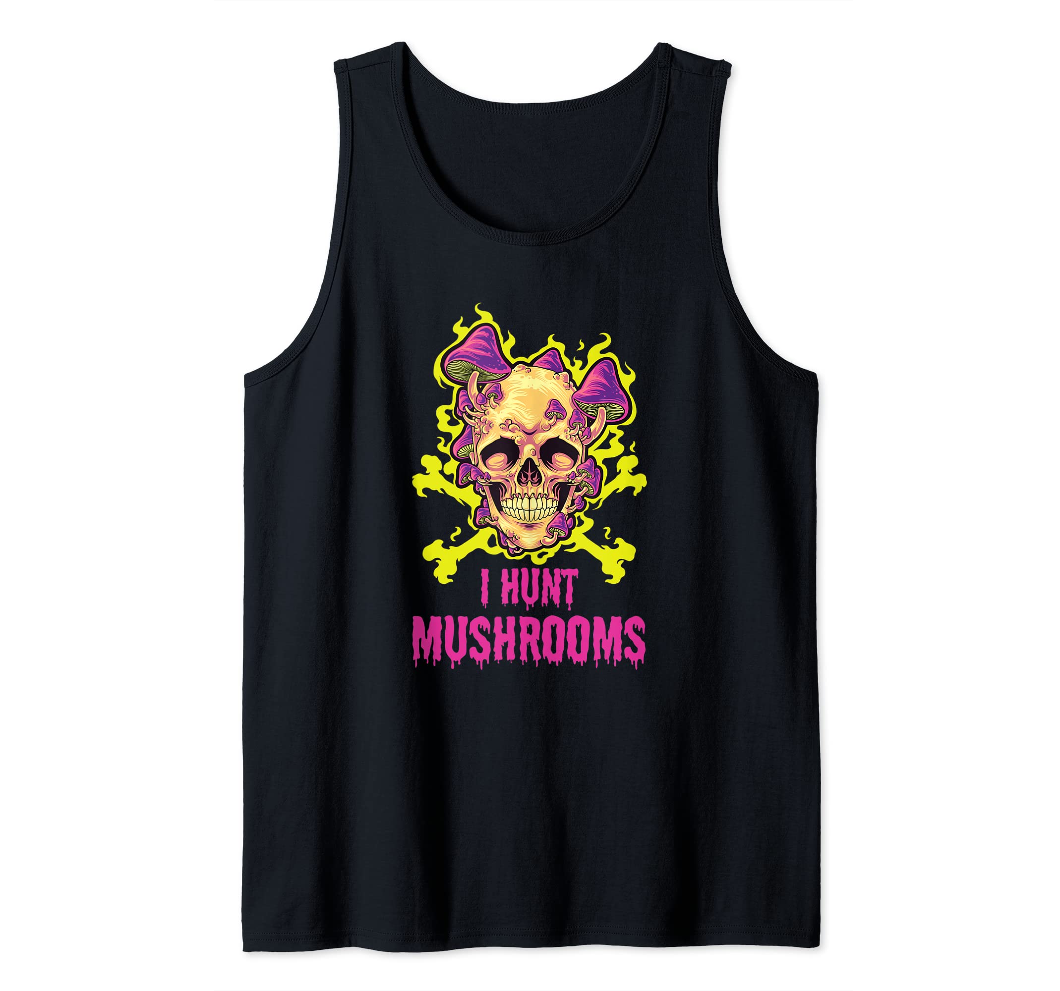 Mushroom Hunter Fungi Foraging - I Hunt Mushrooms Tank Top, Black