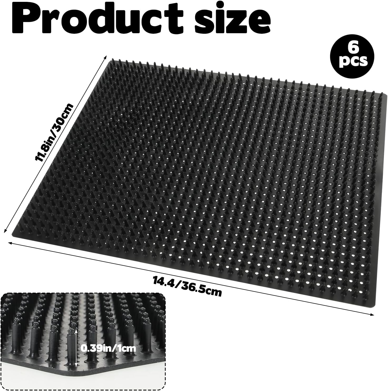 6 PCS Scat Mats for Small Dogs and Cats Keep Dogs Off Couch Heavy-Duty Soft and Harmless to Pets（11.8inch*14.4inch）